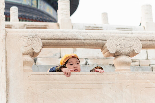 Traditional child at the Temple of Heaven in Beijing