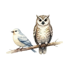 Obraz premium Watercolor vector illustration of a bird