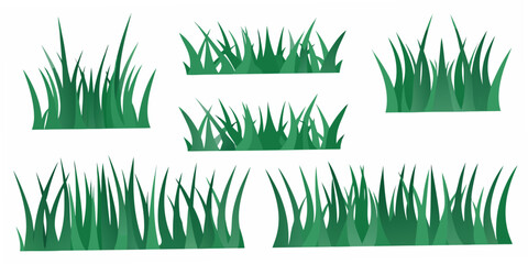 Green Grass Silhouettes A Vector Illustration On White Background © Rakesh