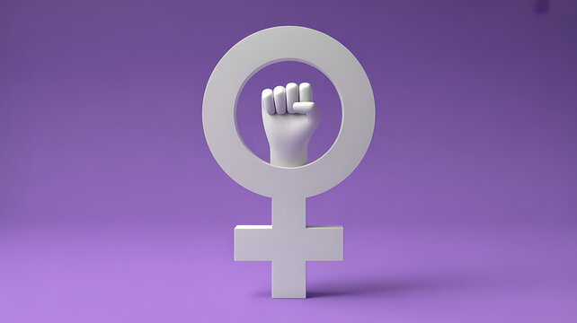 Female symbol features a raised fist to demonstrate equality and empowerment.