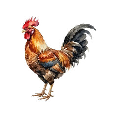 Rooster watercolor vector illustration © Menhikki