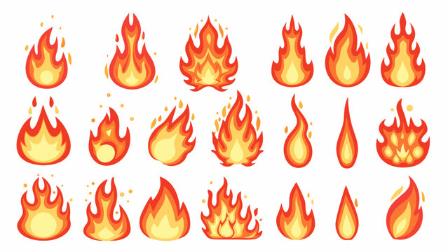 Fire Flame Illustrations A Collection Of Vector Graphics With Orange And Yellow Tones blaze burning combustion conflagration ember