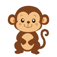 Obraz premium Cute monkey cartoon