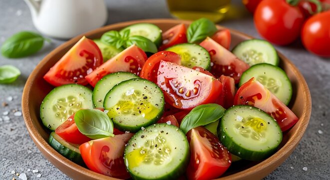 Tomato Cucumber Salad.