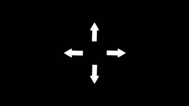 Four arrows corner four arrows expand Outline icon animation.arrow icon in trendy flat icon.arrows directions icon