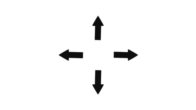 Four arrows corner four arrows expand Outline icon animation.arrow icon in trendy flat icon.arrows directions icon