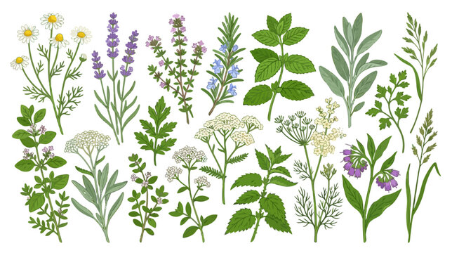 Herbal Remedies Collection: Lavender, Chamomile, Mint, Sage, Rosemary & Thyme