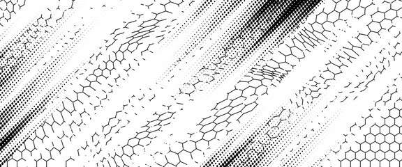 Fishing or soccer net. Repeated hexagon pattern. Black wired mesh texture isolated on white background. Metallic or fabric fence, cage or lattice structure. Vector graphic Illustration. © Sukriaydi Achmad