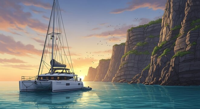 Yachting at Sunset. (2)