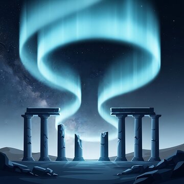 Aurora above Ruins. (1)