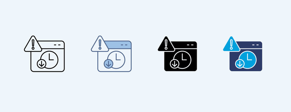 Downtime Log Multiple Icon Set Illustration Vector