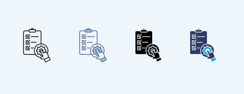 Action Plan Multiple Icon Set Illustration Vector