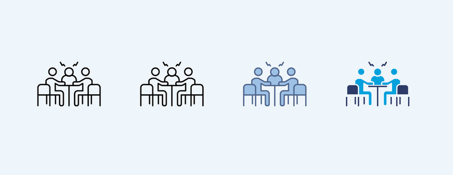 Situation Room Multiple Icon Set Illustration Vector