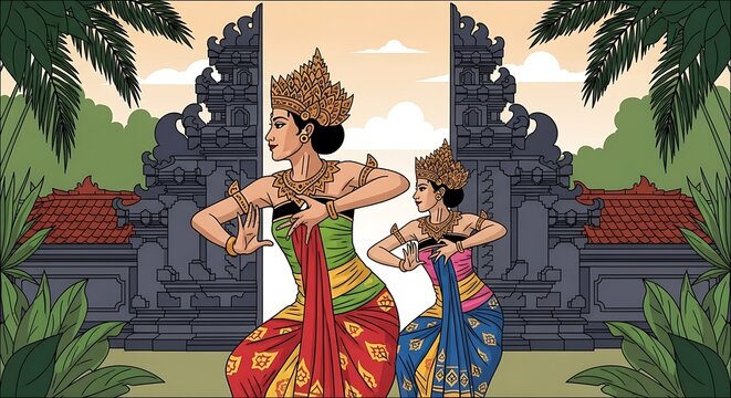 Balinese Dancer Duo.