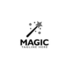 Obraz premium Magic wand logo icon isolated on white background