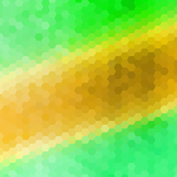 Abstract modern background with a bright yellow-green gradient, composed of many small geometric hexagons for design. EPS 10