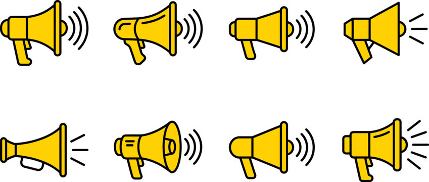 Set of colorful hand drawn comic style speech bubbles with various short phrases and expressions for design and social media content