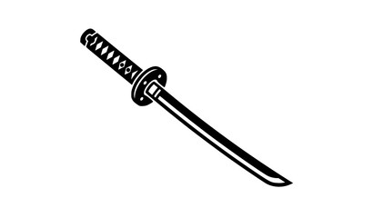 Fototapeta premium Katana Sword Icon Black Silhouette Isolated Vector Illustration