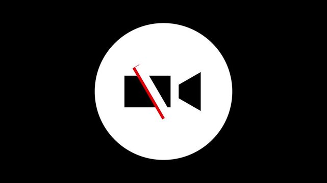No photography allowed sign with a camera icon crossed out in red animated on a white background.