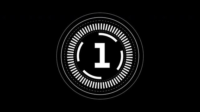 5 second countdown glitch circular frame suitable for digital designs, web icons, logos, branding, awards, certificates, and educational graphics.