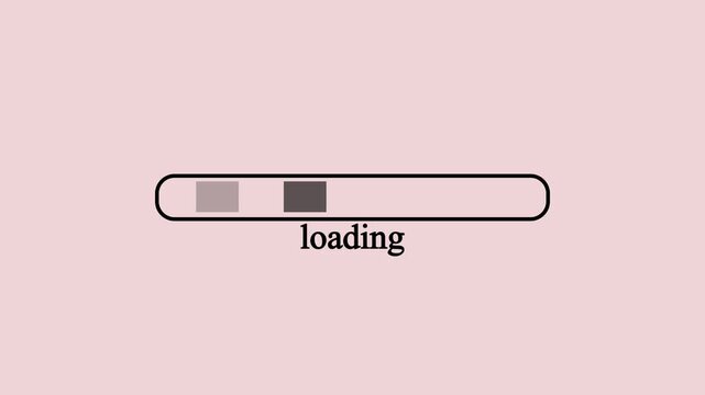 Text Loading Progress Bar Animation on Pink Background