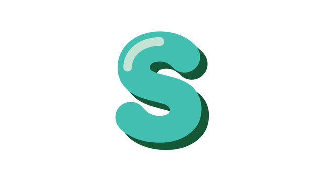 Colorful 3D letter S in s