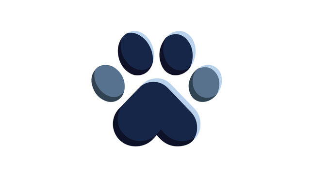 Cute cartoon dog paw prin