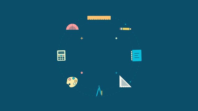 Dynamic Abstract Icons and Shapes in Motion Montage.