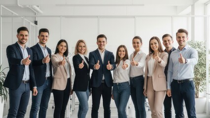 Fototapeta premium Diverse Business Team Giving Thumbs Up