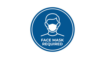 Obraz premium Face Mask Required Safety Sign Icon