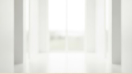 Fototapeta premium Blurred Bright Minimalist Modern Interior Background