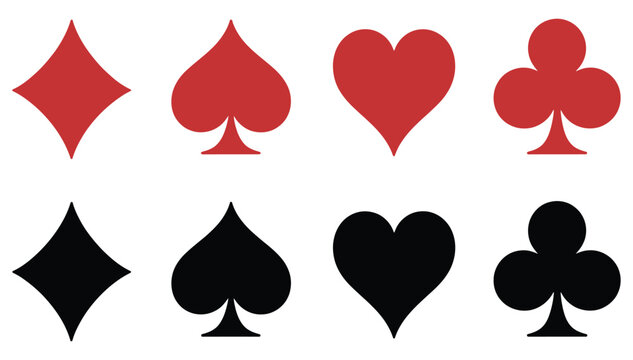 Full Deck Playing Card vector featuring complete face cards numbered cards and suits for casino gaming design