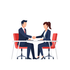 Obraz premium Business Professionals Shaking Hands at a Meeting
