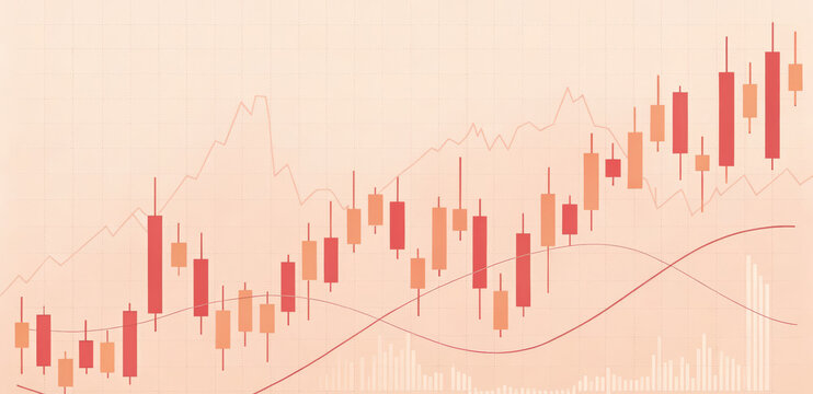 Stock market chart shows volatile market conditions with fluctuating candlestick patterns and trend lines indicating financial data analysis