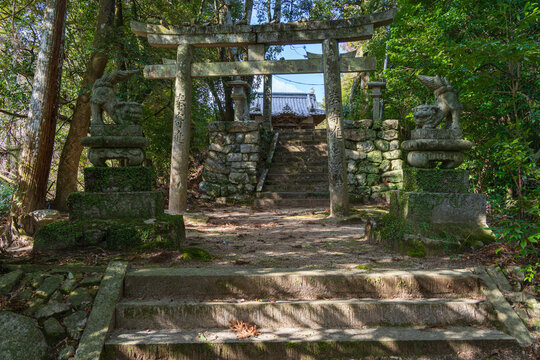 Suga Shrine in Asakura Kami, Imabari, Ehime, Japan &ndash; Traditional Shinto Shrine and Sacred Scenery