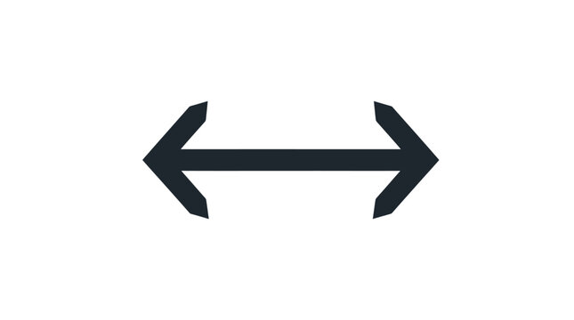 Minimalist black arrow icon pointing in opposite directions on a white background.