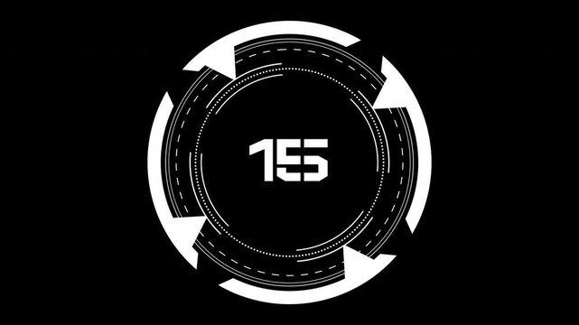 20 second countdown. Suitable for marketing materials, presentations, tech blogs. Clean, modern design. White clock display on black background with numbers 1 5 5.