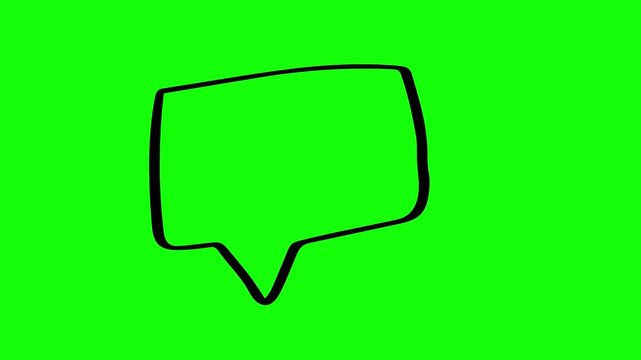 speech bubble icon vibration animation on green background