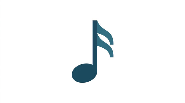 A single blue musical eighth note symbol isolated on a white background.