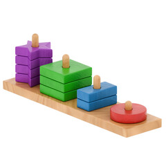 Naklejka premium 3d Render Wooden Montessori Color Sorting Toy with transparent background