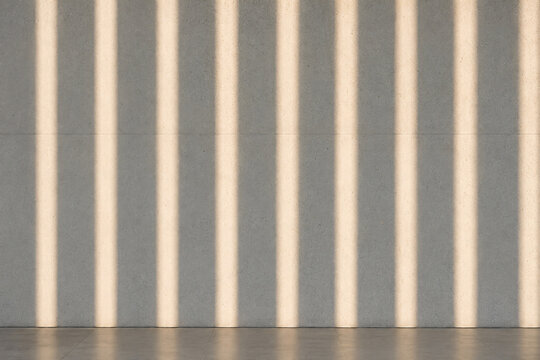 Vertical Window Blind Shadows on Minimalist Wall