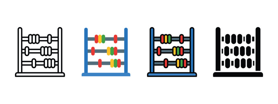 Abacus Calculation Icon for Accounting Education and Financial Management