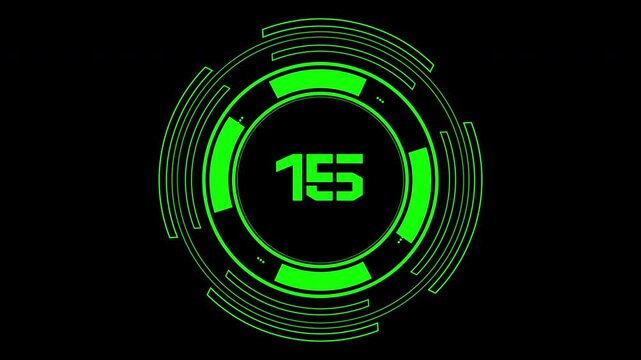 20 second countdown digital hud circular interface graphic design element 155, suitable for tech websites  futuristic presentations featuring advanced data visualization.