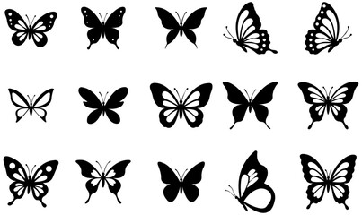 Black Butterfly Silhouette Set © Dave