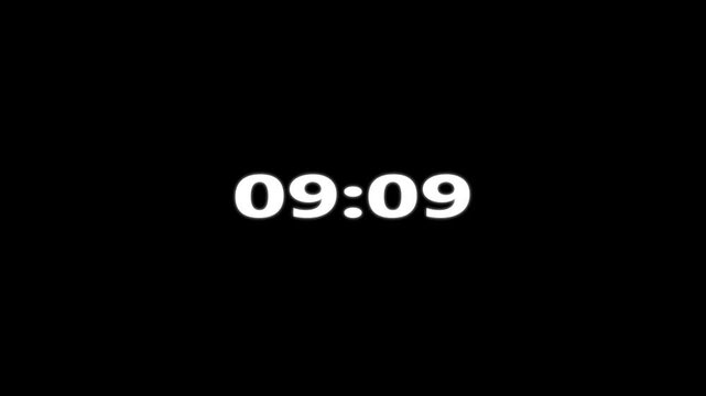 10 minute countdown timer with alpha channel animation.