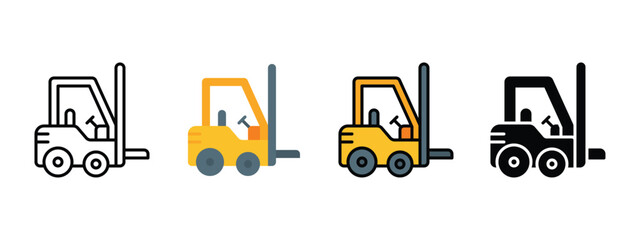 Forklift Truck Icon for Warehouse Operations and Material Handling © arkinasi