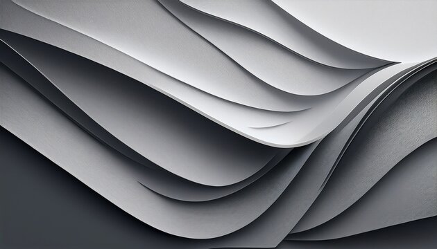 Gray Paper Layers Background With Cutout Paper Effect Soft Shadow