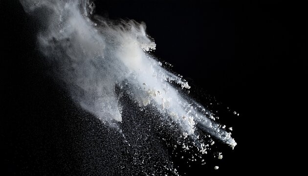 Abstract White Powder Against Dark Background