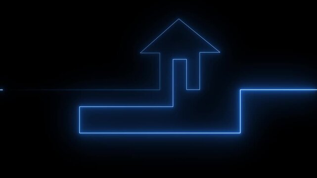Home icon house sign glowing neon lights seamless loop.Neon line home icon. Neon line Cool linear animated.glowing neon home icon and black background.4k animation motion graphics video.