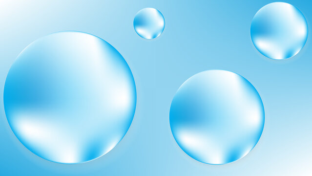 Abstract Blue &zwj;And orange Glass Bubble Background with Transparent Liquid Drops, Glossy 3D Water Sphere Gradient Vector Illustration